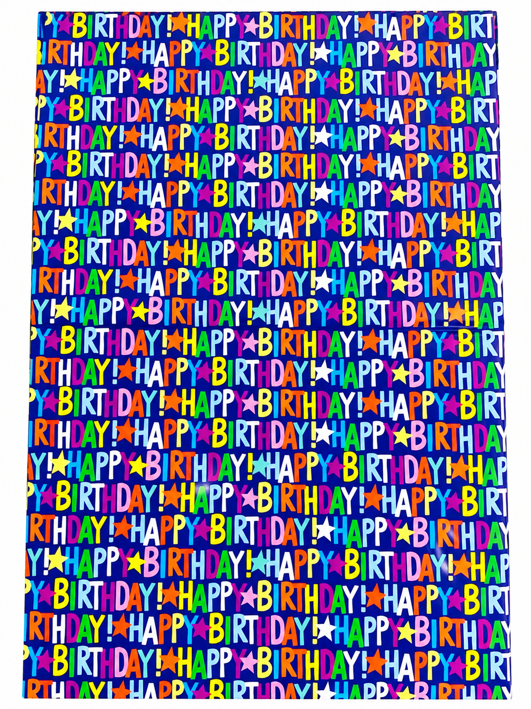 COLOURFUL STRIPES GIFT WRAP: HAPPY BIRTHDAY STARS GIFT WRAP
