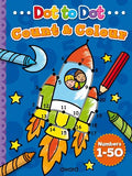 DOT TO DOT COUNT AND COLOURS : NUMBERS 1 - 50