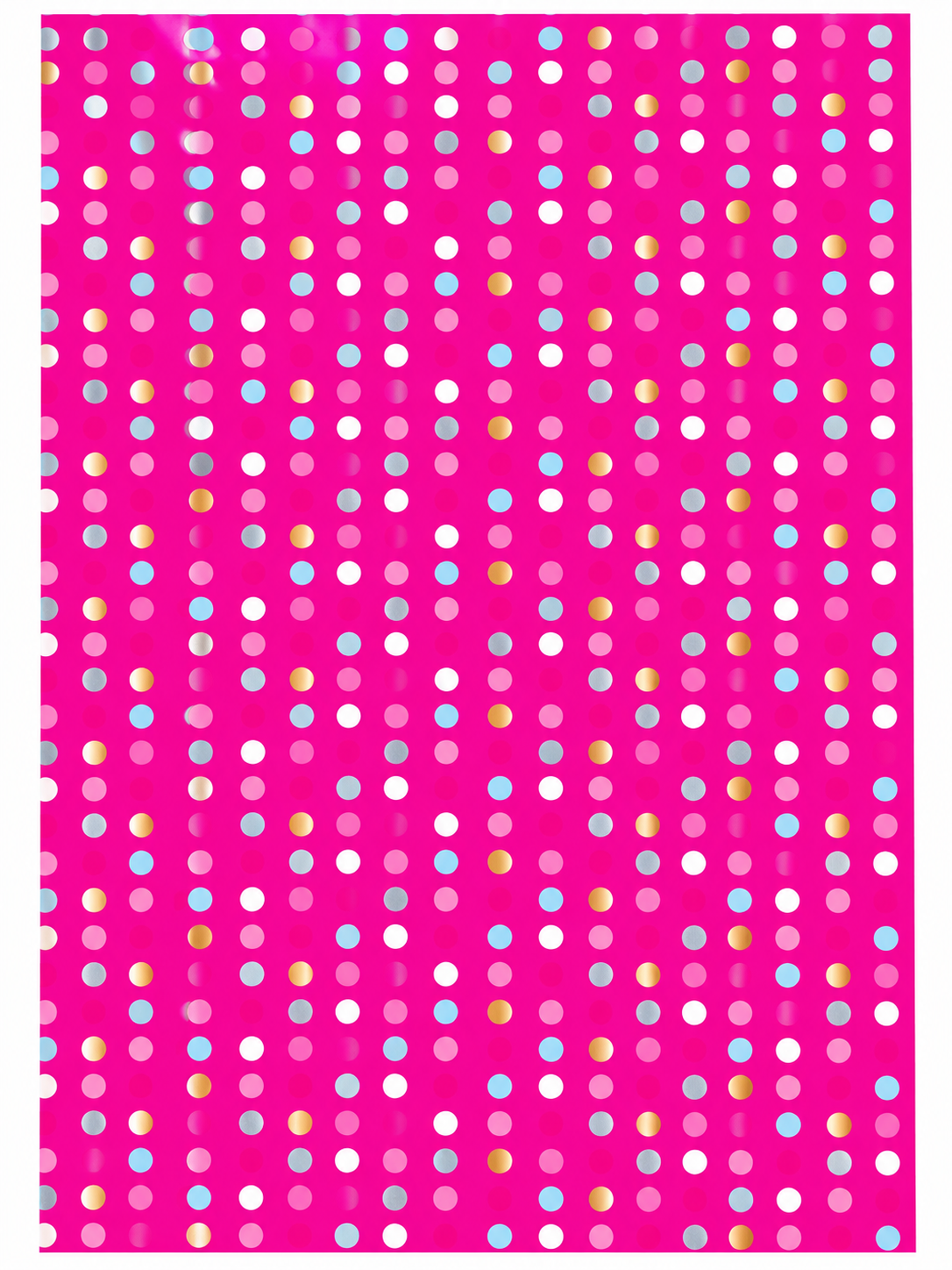 WRAPPING PAPER: PINK, GOLD AND BLUE SPOTS GIFT WRAP