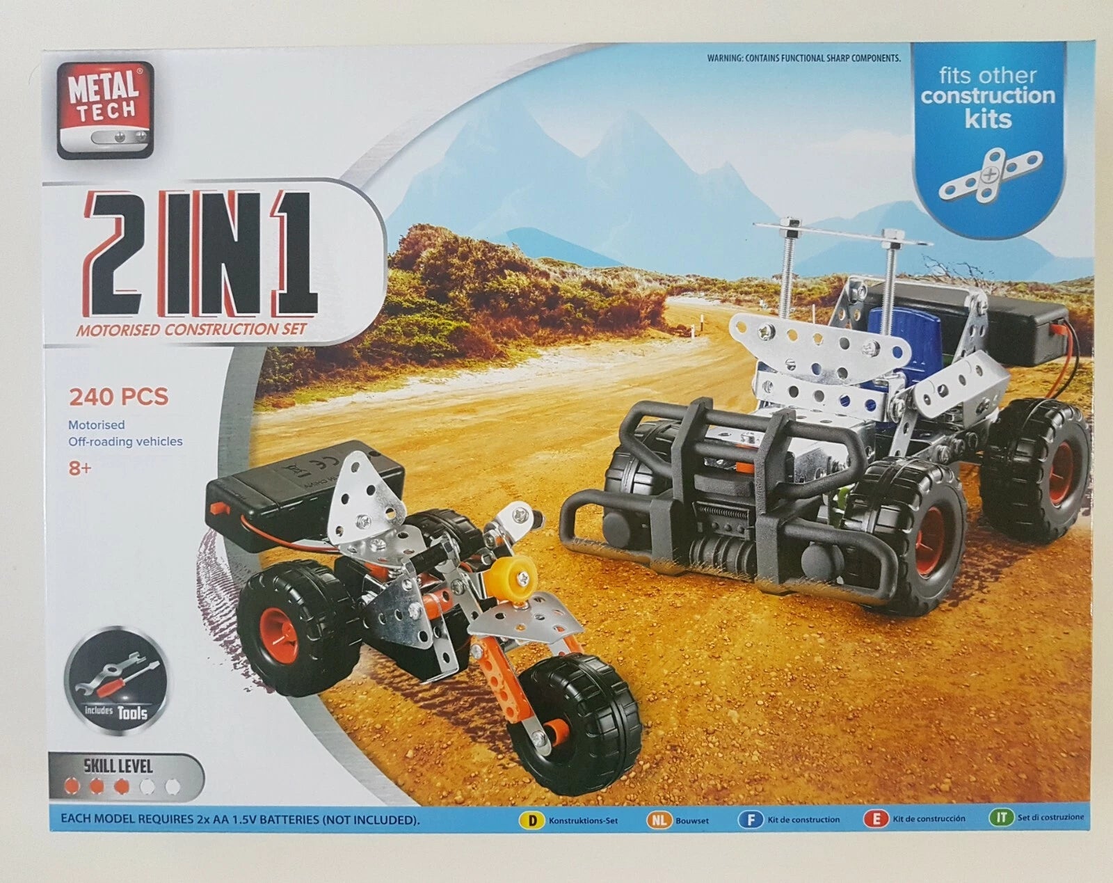 METAL TECH: 2IN1 MOTORISED CONSTRUCTION SET 240 PIECES