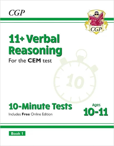 CGP 11+ VERBAL REASONING CEM 10-MINUTE TESTS AGES 10-11 BOOK 1&2