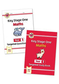 CGP KEY STAGE ONE MATHS YEAR 1 TARGETED STUDY BOOK AND QUESTION BOOK BUNDLE