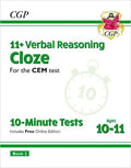 CGP 11+ VERBAL REASONING CLOZE CEM TEST 10-MINUTE TESTS B00K 1&2