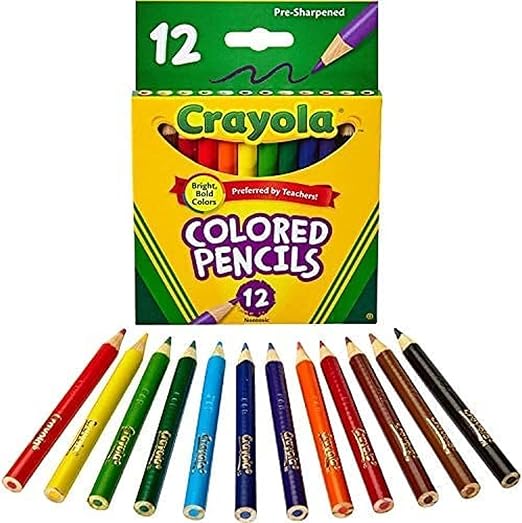 CRAYOLA HALF-LENGTH COLOURED PENCILS