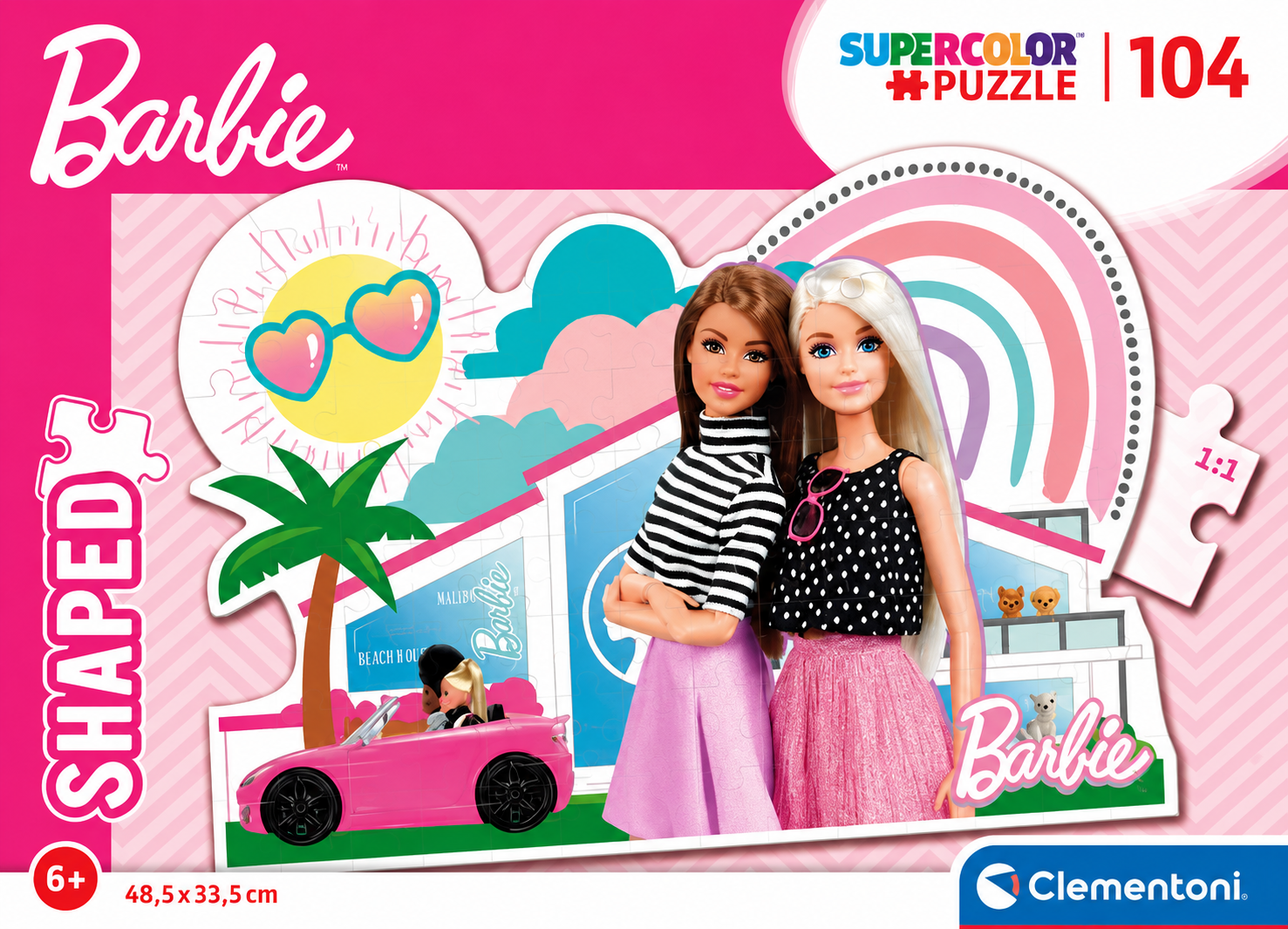 BARBIE SUPERCOLOR SHAPED BARBIE-104 PIECES-JIGSAW PUZZLE