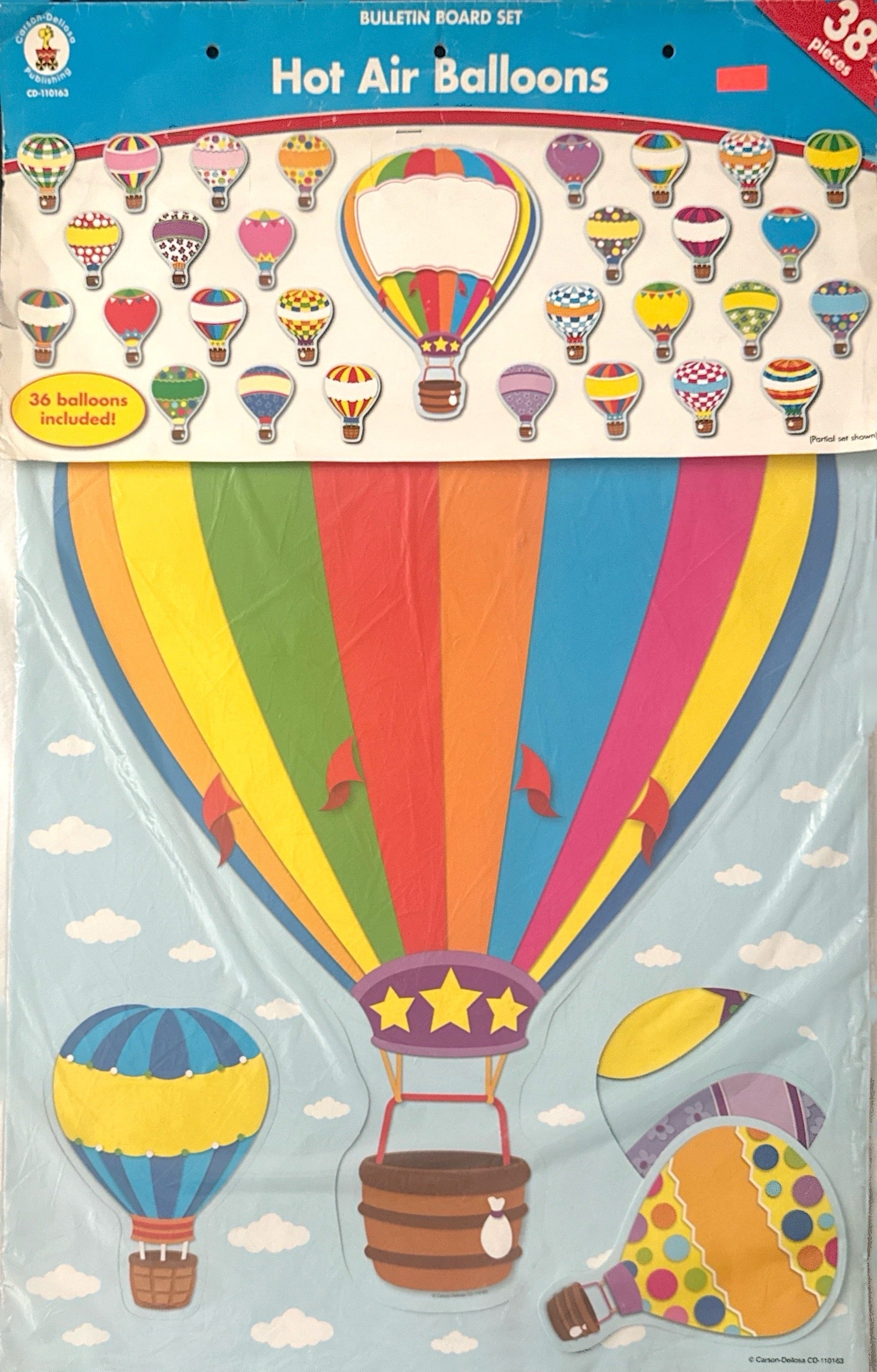 CARSON DELLOSA BULLETIN BOARD SET : HOT AIR BALLONS