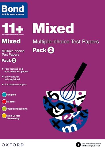 BOND 11+ MIXED MULTIPLE-CHOICE TEST PAPERS PACK 2