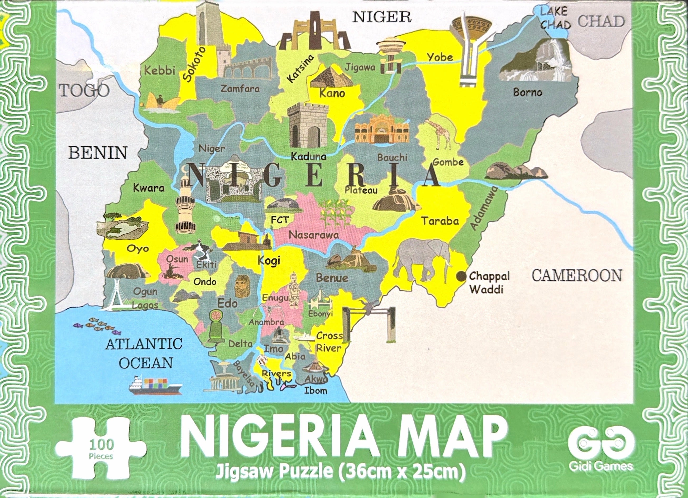 NIGERIA MAP JIGSAW PUZZLE 100 PIECES
