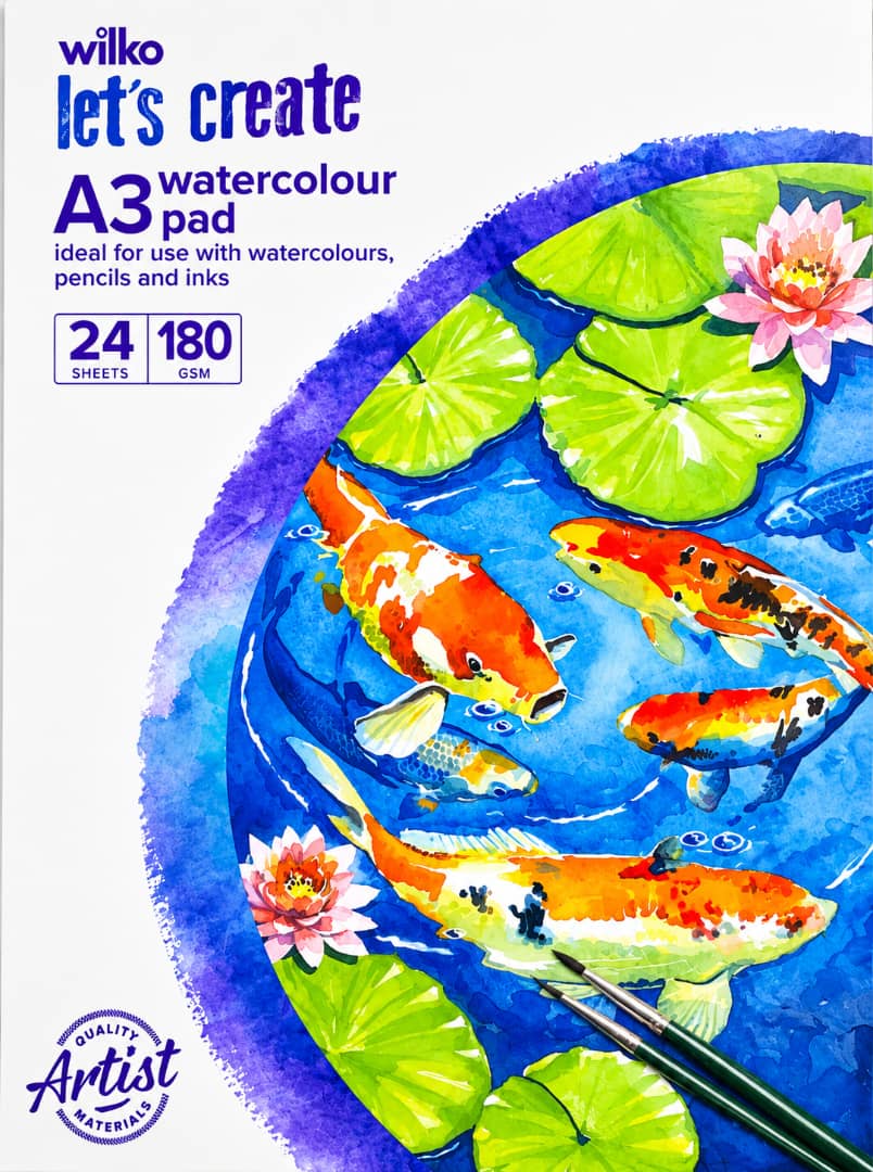 WILKO LET'S CREATE A3 WATERCOLOUR PAD
