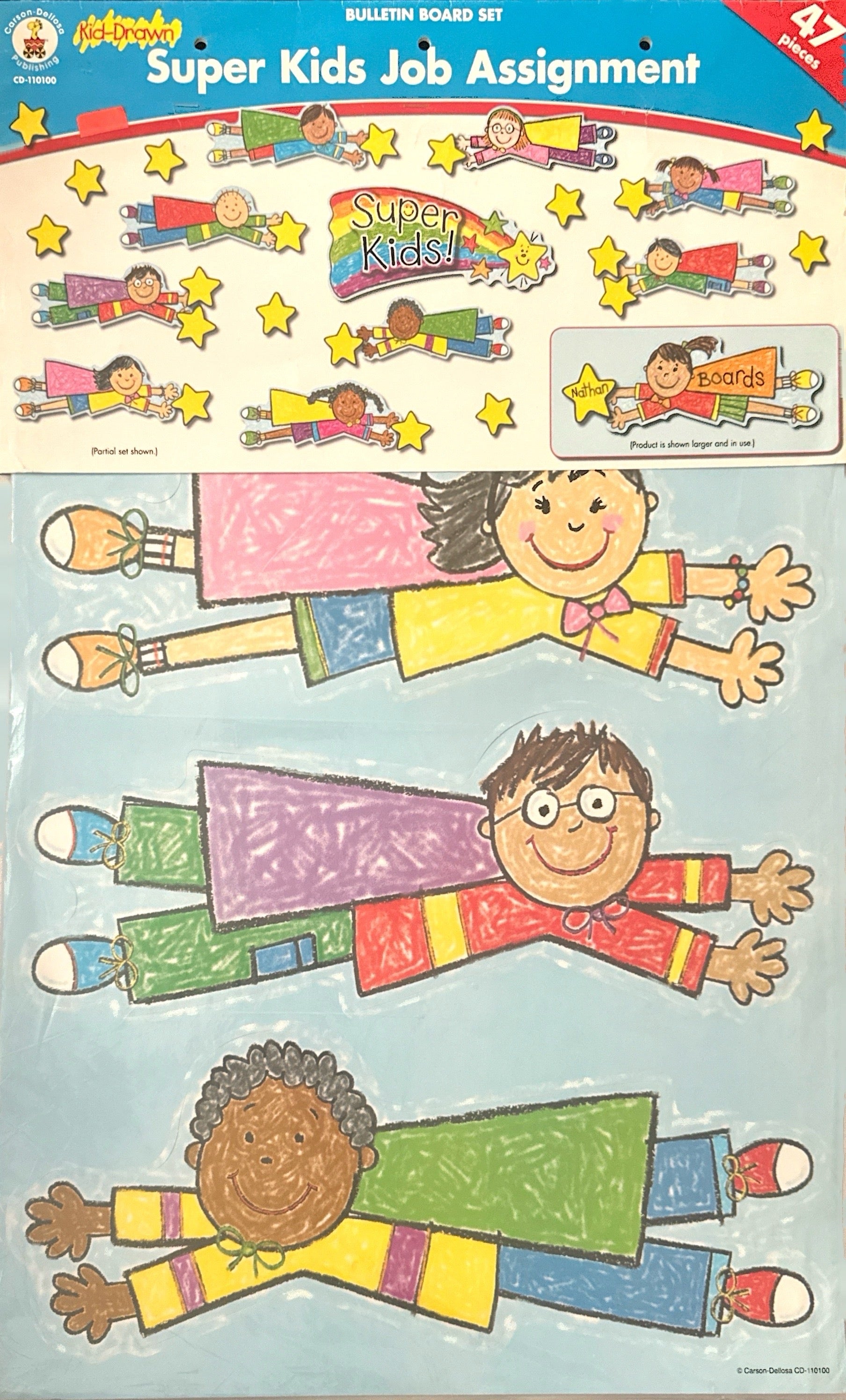 CARSON DELLOSA BULLETIN BOARD SET : SUPER KIDS JOB ASSIGNMENT
