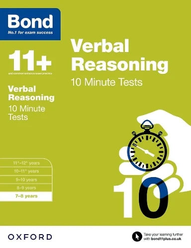 BOND 11+ VERBAL REASONING 10 MINUTE TESTS AGES 7-8
