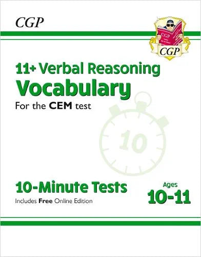 CGP 11+ VERBAL REASONING VOCABULARY CEM TEST 10-MINUTE TESTS AGES 10-11