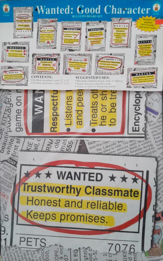 WANTED; GOOD CHARACTER BULLETIN SET