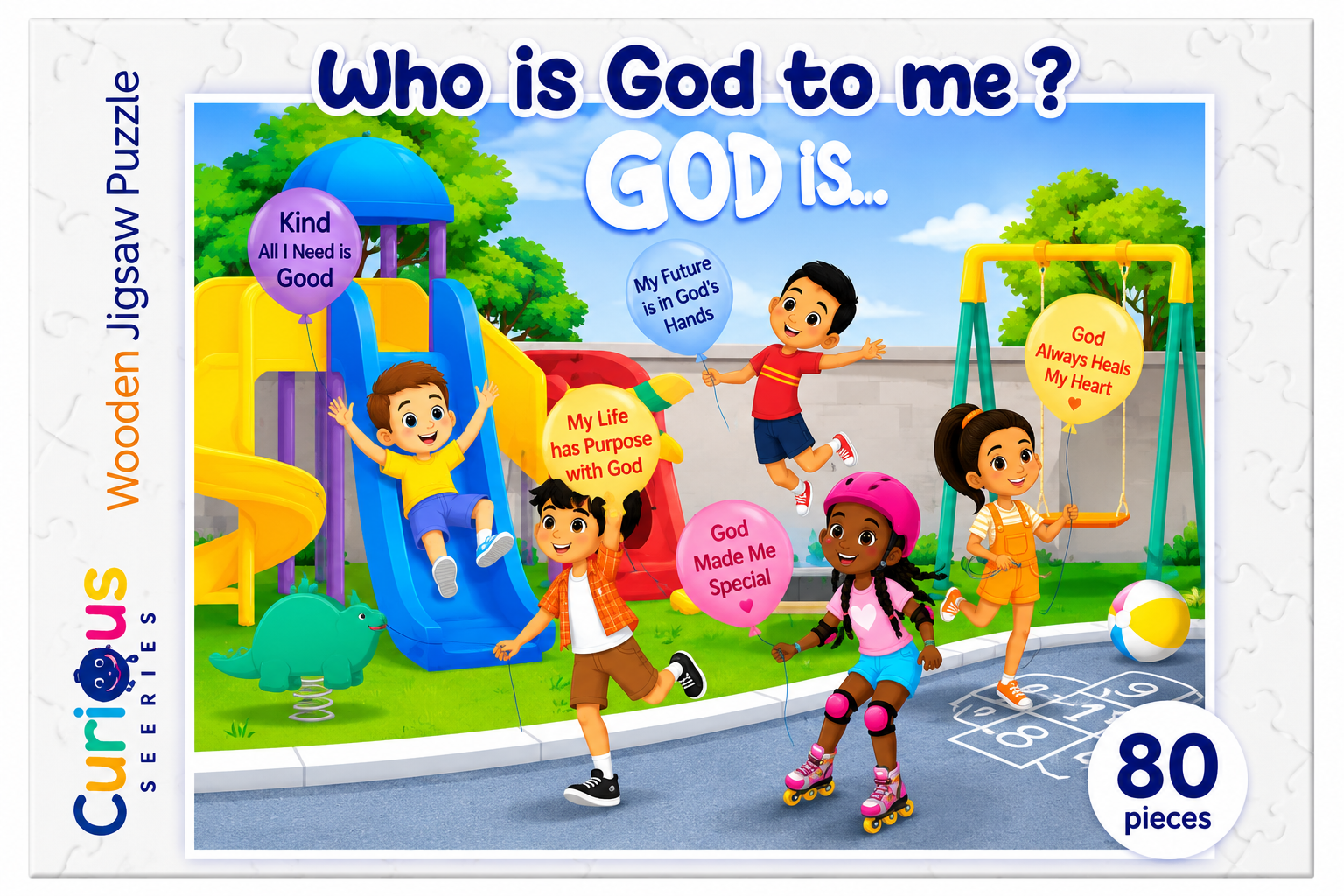 WHO IS GOD TO ME? GOD IS : WOODEN JIGSAW PUZZLE 80 PIECES