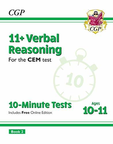 CGP 11+ VERBAL REASONING CEM 10-MINUTE TESTS AGES 10-11 BOOK 1&2