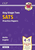 CGP KEY STAGE TWO SATS PRACTICE PAPERS: MATHS & ENGLISH ( PACK ONE) 4 in 1