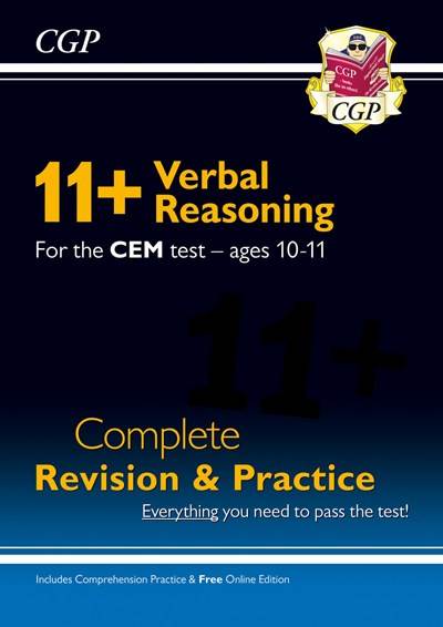 CGP 11+ VERBAL REASONING CEM TEST COMPLETE REVISION & PRACTICE AGES 10-11
